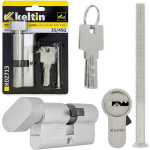 Keltin Luku silindri sisestus nupk K02713, 30/30G mm, 3 v&otilde;tit, 25 000 ts&uuml;klit, alumiinium, ZnAl sulam, kinnituskruvi kaasas