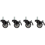 Lanberg Rattad keermete ja piduritega, AK-1601-B, M10, 4 tk, kandev&otilde;ime 50 kg, must