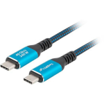 Lanberg USB-C kaabel CA-CMCM-44CU-0005-BK, 0.5m, 240W, 8K60Hz, 40 Gbps, kahekordne kaitse, alumiiniumist pistikud