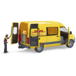 Bruder Buss MB Sprinter DHL figuuriga, 1:16, kollane, 16.3cm, 18.5cm, 43.5cm, 4 aastat, plastmass