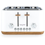 Salter R&ouml;ster EK5823WHTVDE, 1630W, 4 viilu, valge/puit, sulatamine, eemaldatav puruplaat, uuesti soojendamine, isekeskendumine