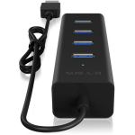 Raidsonic USB keskuse IB-HUB1409-U3, 4x USB 3.0, must, USB toide, LED indikaator