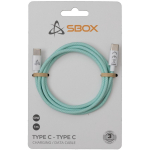 Sbox USB kaabel TYPEC-1-G, 1m, 480 Mbps, punutud kaabel, roheline