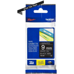 Brother laminaatlint TZe-325, 8 m, 9 mm, valge mustal, TZe, isekleepuv, vastupidav