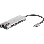D-Link DUB-M520 dokijaam, USB-C/Thunderbolt 3, HDMI, 1GbE, 4K, 60W, 2xUSB 3.0, alumiinium