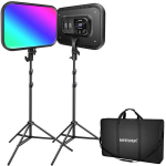 Neewer RGB168 RGB LED komplekt B09P4NDP1N, 2x60W, 2500-8500K, 144 RGBWW, 5000 luksi, CRI 97+, 0-100%, 0-360&deg;, 85-200cm, 10kg