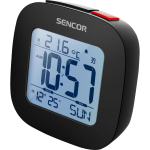 Sencor SDC 1200 B &auml;ratuskell, digitaalne, raadio juhitav, DCF77, LCD, 12/24h, temperatuur, must