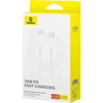 Baseus Superior USB-C kaabel P10365200211-00, 1m, 30W, 480Mbps, USB PD, valge