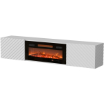 Cama Meble telerikapp LARA 301182, 1830mm, 350mm, 370mm, valge matt, elektrikamin, 2 ust, 2 riiulit, 1400-1600W