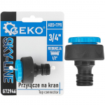 3/4" krāna savienotājs ar 1/2" samazinājumu, GEKO, G72946, izturīgs ABS plastmasas un gumijas materiāls