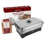 V&auml;lipinkrahuga laua-suitsuahi koos termomeetri ja puidulaastudega 43&times;27,3&times;21 cm 3,6 kg 330010 Browin