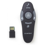 Gembird Esitleja WP-L-11, USB, RF, 2.4 GHz, Must, Kaugjuhtimispult, Alkaline, AAA, 1 tk.