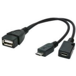 Gembird USB adapterkaabel A-OTG-AFBM-04 0.15 m, USB 2.0-A emane + Micro B emane ja Micro B isane pistikud