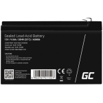 Green Cell AGM06 UPS aku, 12 V, 9 Ah, hooldusvaba, VRLA, 1 tk, must, 5 aastat kasutusiga