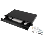 Lanberg Kiudoptiline jaotuskast FOP1-12SS-LDB, 12xSC simplex, 12xLC duplex, 1U, must, 2x kaabli tihend, tarvikud