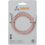 Sbox USB kaabel TYPEC-1-P, 1m, 480 Mbps, punutud kaabel, roosa