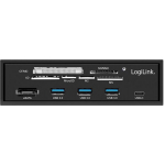 Logilink UA0341 5,25" esipaneel, 6-viisuline kaardilugeja, 3x USB 3.0, USB-C, eSATA, 5 Gbps