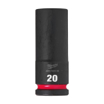 SHOCKWAVE&trade; IMPACT DUTY TRIECIENIZTURĪGAS UZGRIEŽŅU MUCIŅAS, 20 MM 1/2" IMPACT SOCKET DEEP - 1PC, 4932480338 MILWAUKEE