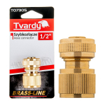 1/2" &Scaron;ļūtenes savienojums BRASS-LINE series T07305 Tvardy