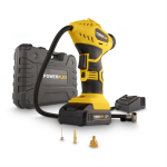 Pumpis 18V ar akumulatoru un lādētāju, POWERPLUS, POWX1700, 1.5Ah, 8 bar, 35 l/min, 3 adapteri