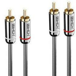 Lindy audio dual phono kaabel 35349 10m, 2xPhono Male, paindlik, 24K kuldne pistik, PVC ja halogeenivaba