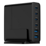 Gembird Laadija TA-UC-2A4C-PD75-01-BK 75W, 6 porti, 100-240V, 12V, 1.5m toitekaabel, QC 3.0, PD