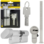 Keltin Luku silindri sisestus nupk K02717, 30/30G mm, 3 v&otilde;tit, 25 000 ts&uuml;klit, alumiinium, ZnAl sulam, kinnituskruvi kaasas