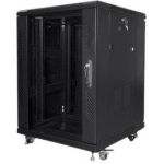Lanberg Rack kapp 19" iseseisev FF01-6615-12B, 15U, 600x600mm, must, kandev&otilde;ime 800kg, IP20, karastatud klaas, 2 ventilaatorit