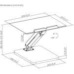 Maclean monitori v&otilde;i s&uuml;learvuti statiiv, MC-493, 390 x 297mm, 105-325mm, 5kg, must, gaasivedru