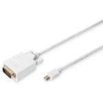 Digitus DisplayPort kaabel mini DP-DVI AK-340305-020-W, 2m, valge, Mini DisplayPort Male, DVI-D 24pin Male, DisplayPort 1.1a