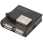Digitus USB 2.0 keskjaam, 4 porti, DA-70217, 4 x USB 2.0, 480 Mb/s, must