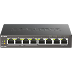 D-Link 8-Port Gigabit PoE l&uuml;liti DGS-1008P/E, 4x10/100/1000 (PoE), 60W, Haldu, Laua, V&auml;line toitekaabel