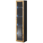 Cama Meble VIGO vitriinkapp VIGOWIT180 CZ/W, 1800x400x300mm, 1 uks, 4 riiulit, must/tamm, matt