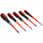 Elektriku kruvikeerajate komplekt ERGO&trade; 5 tk., 1000V VDE, BE-9872SL BAHCO
