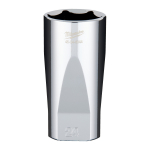 ⅜&Prime;HROMĒTI UZGRIEŽŅU SKRŪVĒ&Scaron;ANAS UZGAĻI AR ČETRIEM PLAKANIEM&trade; SĀNIEM, 3/8 DRIVE SOCKET METRIC DEEP - 24 MM, 4932480005 MILWAUKEE