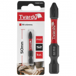 Ietekmes skrūvgrieža uzgalis PH2 50mm S2, Tvardy, T00171-50-1, augstas kvalitātes S2 tērauds, magnētiskais gals, pastiprināta konstrukcija