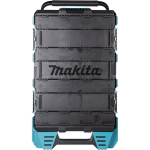 Makita MAKTRAK Trolley Tool Box L P-91001 rulatav t&ouml;&ouml;riistakast horisontaalne modulaarne disain 81,9 l maht kuni 113 kg kandev&otilde;ime Gecko Grip teleskoopk&auml;epide 9&Prime; maastikurattad kahepoolne eemaldatav kaas organiseerimissahtel Must/Sinine