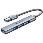 Vention USB keskjaam CKOHB, 1 x USB 3.0, 3 x USB 2.0, 5 Gbps, Alumiiniumisulamist, &Uuml;hildub mitme s&uuml;steemiga