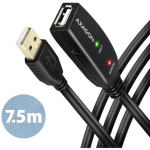 Axagon USB pikenduskaabel ADR-207 7.5m, 1 x USB 2.0 A-M, 1 x USB 2.0 A-F, 480 Mbit/s, must