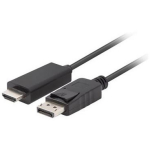 Lanberg DisplayPort HDMI kaabel CA-DPHD-11CC-0018-BK, 1.8 m, DisplayPort Male, HDMI Male, vaskjuhtmed, 4.95 Gbps