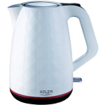 Adler Veekeetja AD 1277, 2200 W, 1.7 L, Plastmass, 360&deg; p&ouml;&ouml;ratav alus, Valge