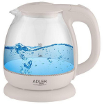 Adler Veekeetja AD 1283C, 900 W, 1 L, Klaas, 360&deg; p&ouml;&ouml;ratav alus, Kreem