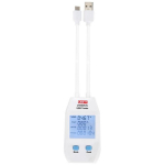 Uni-T UT658DUAL USB pistikute tester, 4-24 VDC, 0-3 A, 0-5 A, 10 andmekogumit, 1000 Wh, QC 3.0, QC 4.0