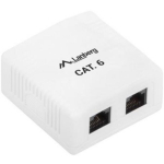 Lanberg Pinnale paigaldatav kast OU6-0002-W, 2x RJ45, 26-22 AWG, valge, varjestamata pistikud, T568A/B