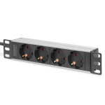 Digitus pikendus DN-95418, 4xSchuko, 2m, 16A, alumiinium, ilma l&uuml;litita, 1U, rack-montaaž