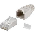 Goobay RJ45 pistik 68746, 10 tk, hall, RJ45 male (8P8C), kullatud 3&micro;, CAT 5e, STP, pinget leevendav kate