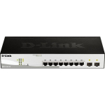 D-Link 10-Port Gigabit Nutikas Hallatav L&uuml;liti DGS-1210-10/E, 8x10/100/1000, 2x100/1000Mbit/s SFP, 20Gbps, 14.88Mpps