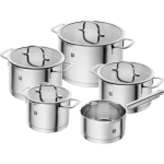 ZWILLING True Flow 66920-005-0 pottide komplekt, 5 tk, roostevaba teras, 16-24 cm, 1.5-6 l, klaaskaaned, ahju- ja n&otilde;udepesukindel
