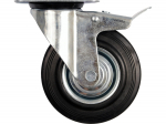 Vorel Kahekordne piduriga p&ouml;&ouml;rlev rattakandur 87322, 100mm, 27mm, 130mm, 60kg, must kumm, pidur, laager