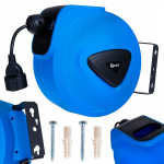 Automātiskā elektriskā pagarinātāja vads ar ruļļu un sienas stiprinājumu, Geko, G17521, 15m + 1.5m, IP20, 3x1.5 mm&sup2;